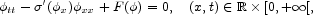       '
ftt-s (fx)fxx+ F (f) =0,  (x,t) (-  R [0,+o o [,        