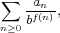  sum   a
   bfn(n),
n>0
