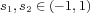 s1,s2 ∈(- 1,1)  